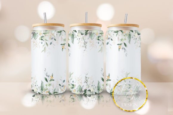 Botanical 16oz Libbey Glass Tumbler Wrap: Graphics for Crafts-Driven Branding