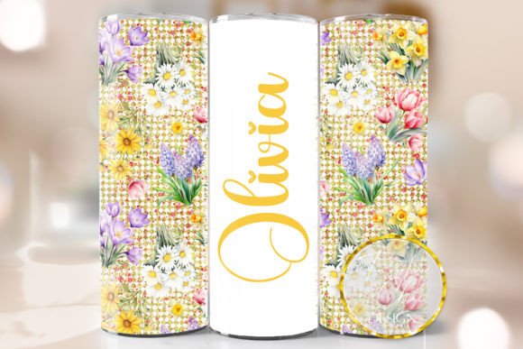 Custom Name Spring Tumbler Wrap Flowers: Graphics for Local Crafts Brands