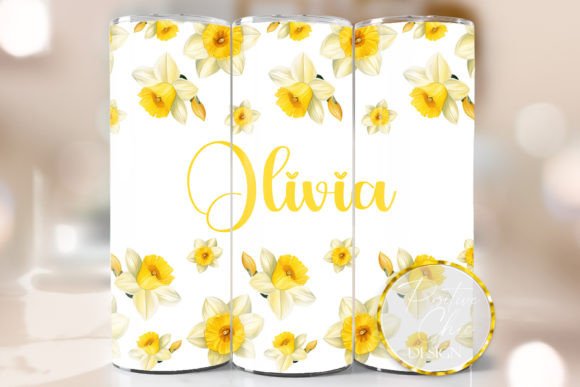 Daffodils Tumbler Wrap PNG: Graphics for Crafts