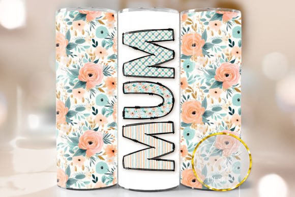 Floral Mum Tumbler Wrap: Graphics for Crafts-Driven Branding