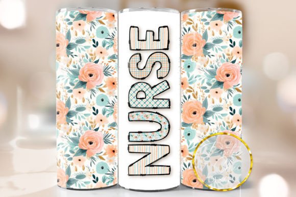 Floral Nurse Tumbler Wrap: Graphics for Crafts-Driven Branding