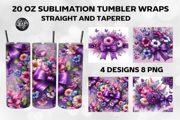 Flowers Bow Coquette Tumbler Wrap 20oz Graphics