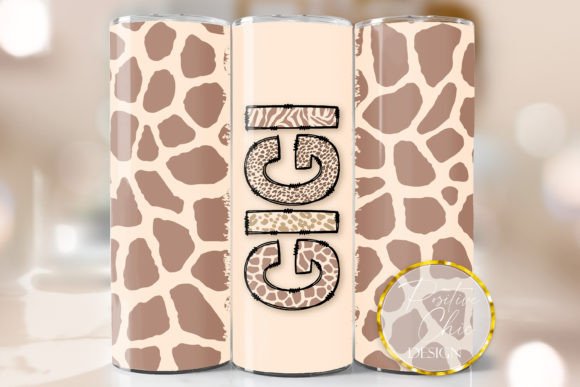 Gigi 20 Oz Tumbler Wrap PNG Animal Print: Graphics for Crafts & Branding
