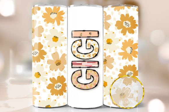 Gigi Floral Tumbler Wrap Mothers Day PNG: Graphics for Crafts-Driven Branding
