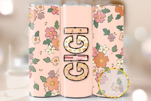 Gigi Mothers Day Skinny Tumbler Wrap PNG: Graphics for Crafts & Content