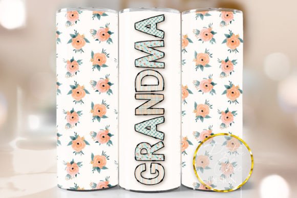 Grandma Floral Tumbler Wrap Flowers PNG: Graphics for Crafts