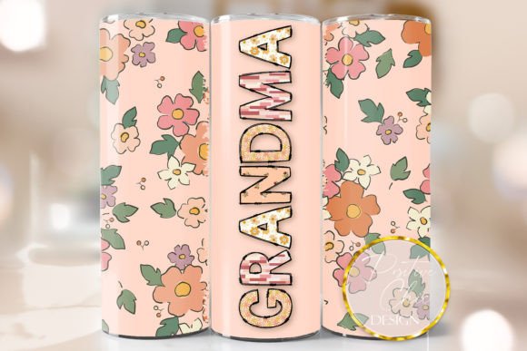 Grandma Mothers Day Skinny Tumbler Wrap: Graphics for Crafts-Driven Brands