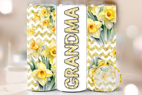 Grandma Spring PNG Floral Tumbler Wrap: Graphics for Crafts