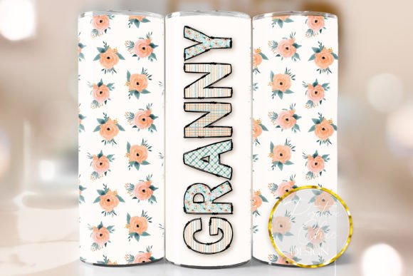 Granny Floral Tumbler Wrap Flowers PNG: Graphics for Crafts & Charm