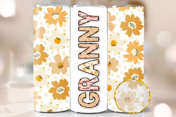 Granny Floral Tumbler Wrap Mothers Day Graphics & Crafts
