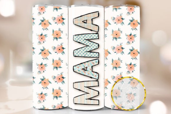 Mama Floral Tumbler Wrap Sublimation PNG: Graphics for Crafts & Branding