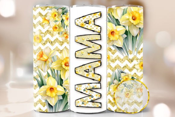 Mama Spring PNG Floral Tumbler Wrap: Graphics for Crafts & Seasonal Branding