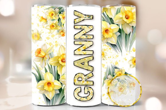 Memaw Daffodils Tumbler Wrap: Graphics for Crafts & Content