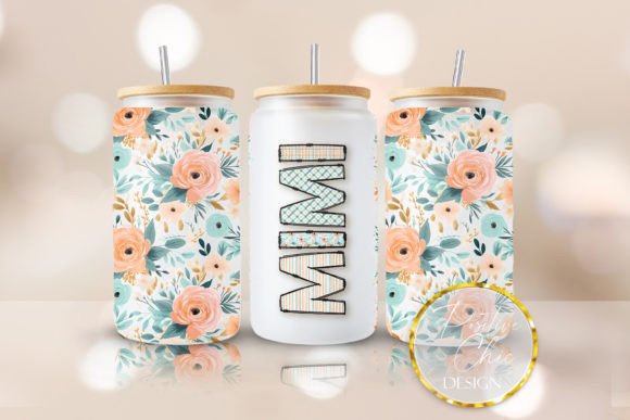 Mimi Glass Can Wrap PNG: Graphics for Crafts & Branding