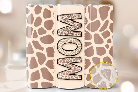 Mom 20 Oz Tumbler Wrap PNG Animal Print: Graphics for Crafts & Branding