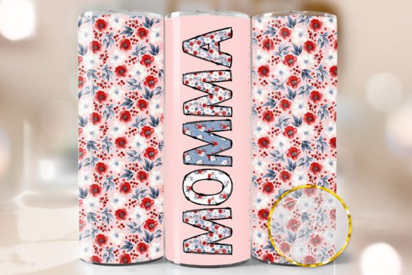 Momma Tumbler Wrap Floral Mother Day PNG: Graphics for Crafts-Driven Branding