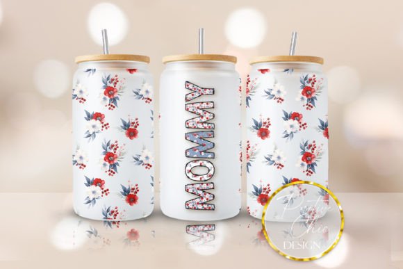 Mommy Libbey Can Wrap UVDTF Glass Cup Graphics
