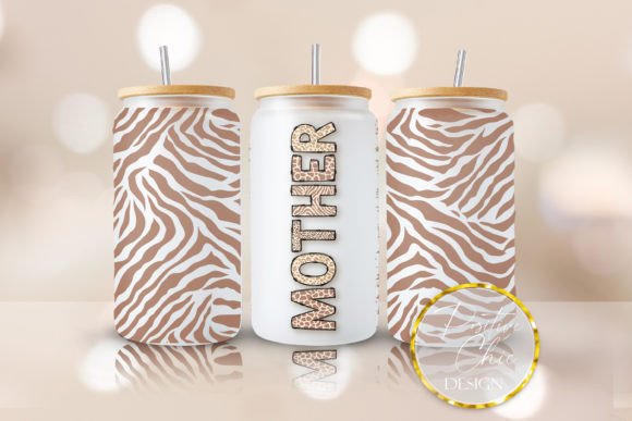 Mother 16 Oz Cup Wrap UVDTF Animal Print Graphics