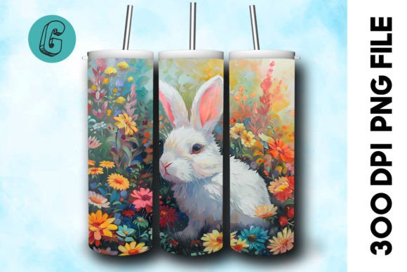 Oil Paint Easter Bunny Tumbler Wrap 29