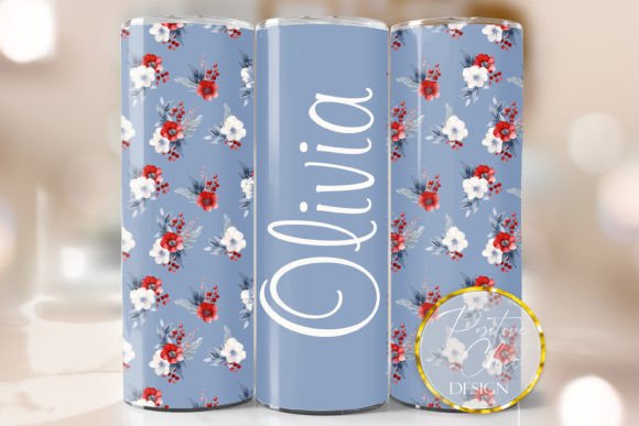 Personalized Tumbler Wrap Flowers Design: Graphics for Crafts Brands