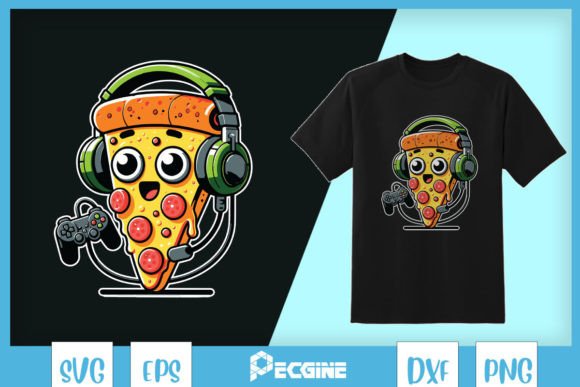 Pizza Gamer Video Games Funny SVG Graphics