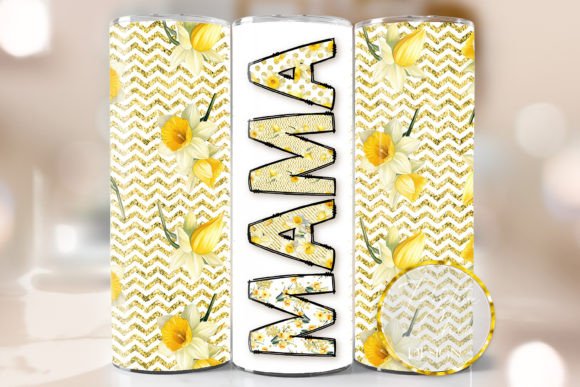 Spring Floral Mama Tumbler Wrap PNG: Graphics for Crafts & Content