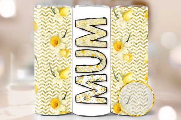 Spring Floral Mum Tumbler Wrap PNG