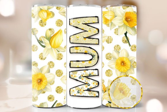 Spring Flowers Mum Tumbler Wrap PNG: Graphics for Crafts