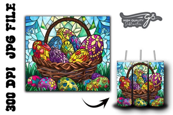 Stained Glass Easter Egg Tumbler Wrap 28 Graphics & Backgrounds