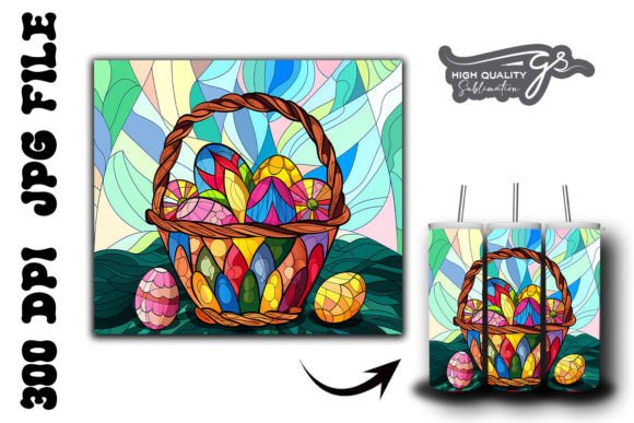 Stained Glass Easter Egg Tumbler Wrap 32 Graphics & Backgrounds