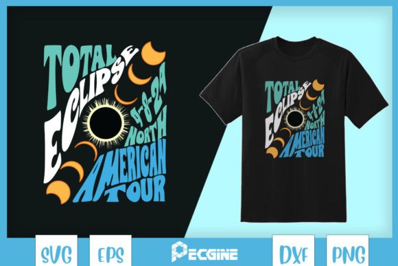 Total Eclipse 2024 Retro Groovy SVG: Graphics for T-Shirt Designs